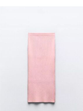 NWT Zara Soft Pink Ribbed Midi pencil Skirt